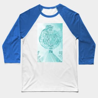 teotihuacan pyramid sunshine in aztec pattern Baseball T-Shirt